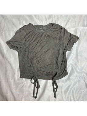 Women's Organic Generation Grey Short Sleeve Ruched Tee Size S